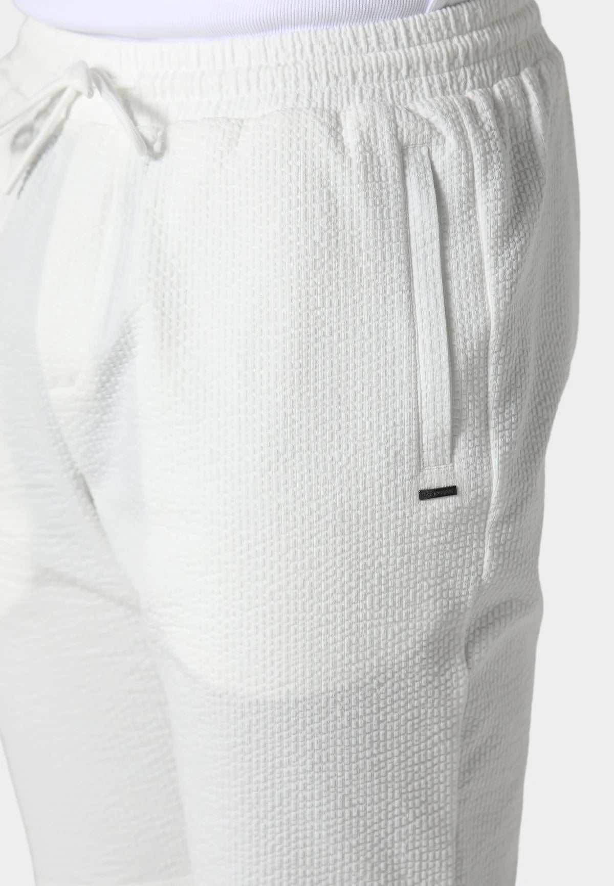 Clique 883Police Picton Jog Shorts in white, casual short set featuring comfortable fabric and stylish design.
