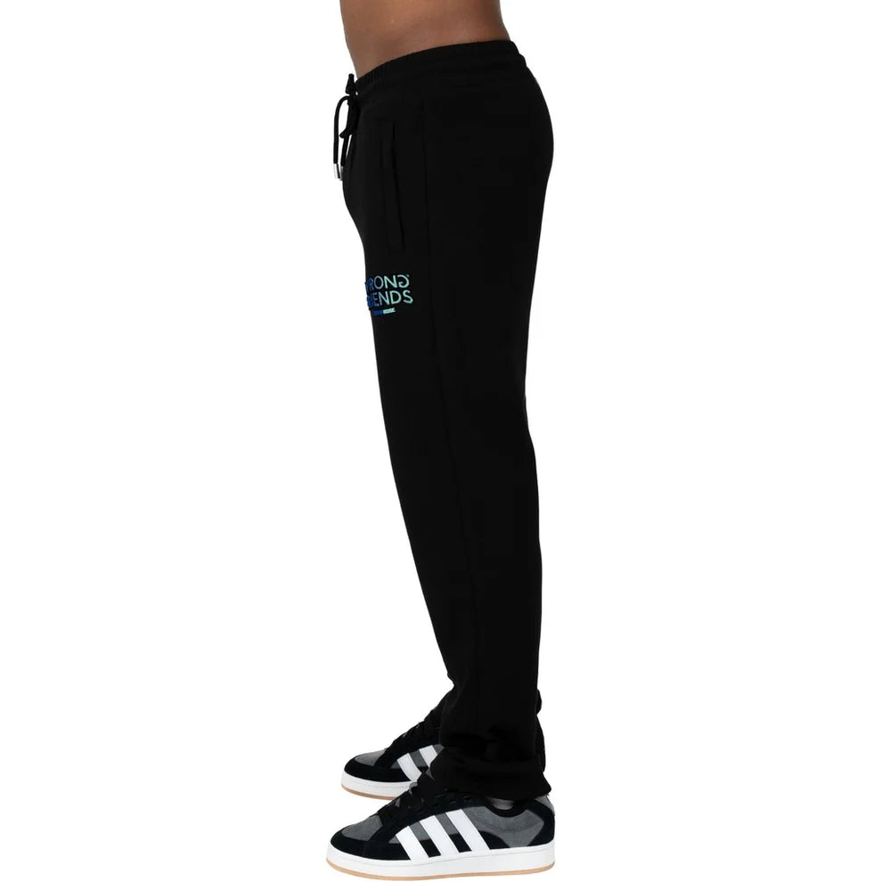 Clique Wrong Friends Simi Valley Jogger in black and blue, featuring a comfortable sweater-style design with a casual fit.