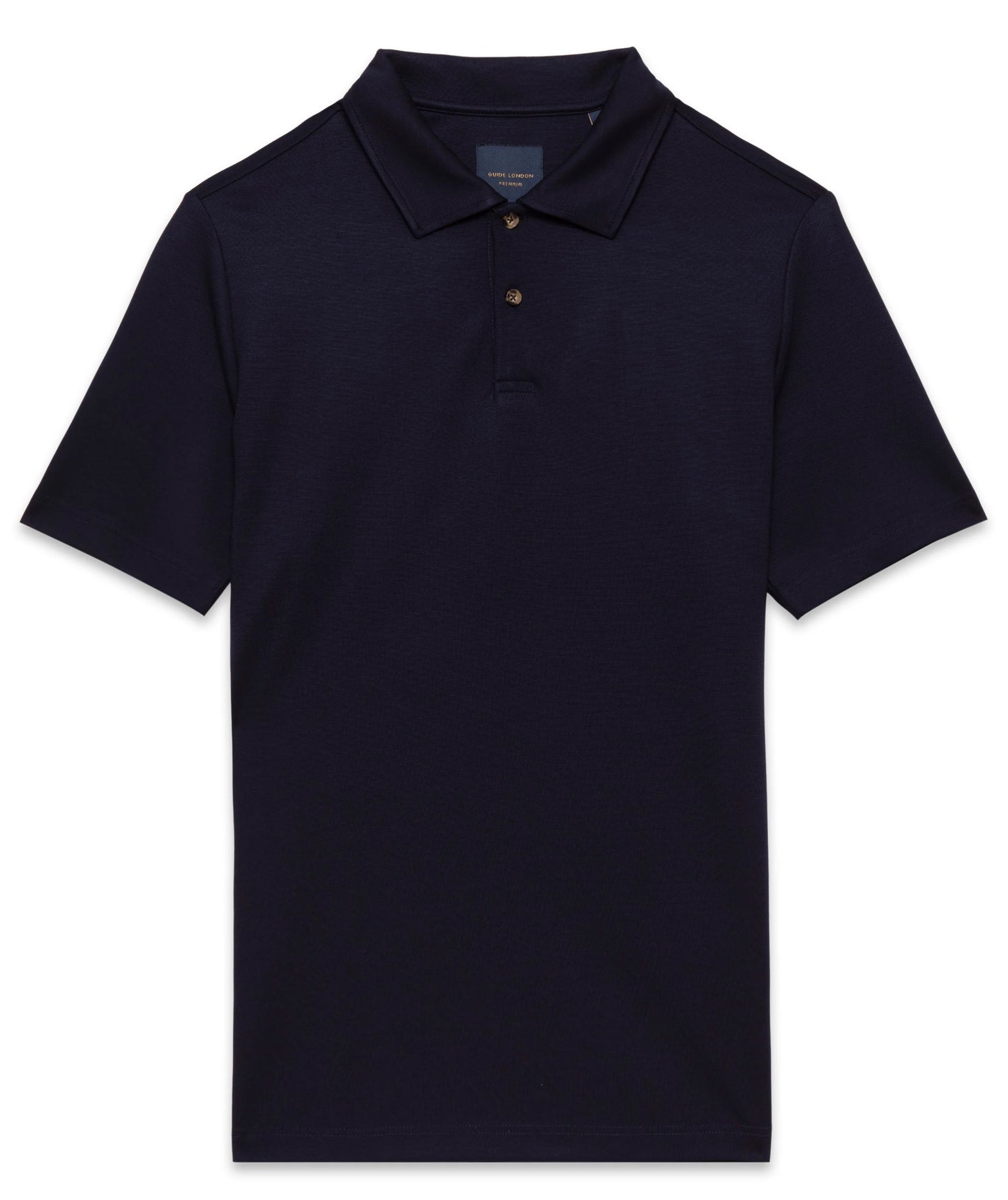 GUIDE London - Heavy Knitted Jersey Polo / Navy - SJ5791