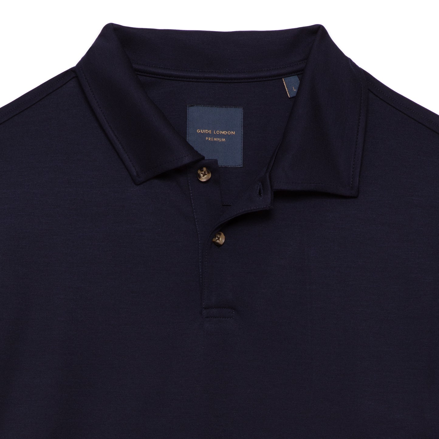 GUIDE London - Heavy Knitted Jersey Polo / Navy - SJ5791