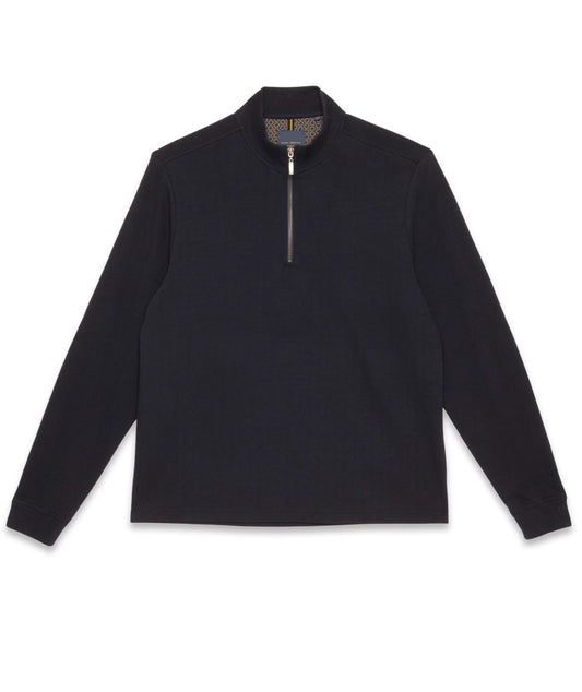 GUIDE London Half-Zip Cotton Blend Sweatshirt | Navy - SW1042