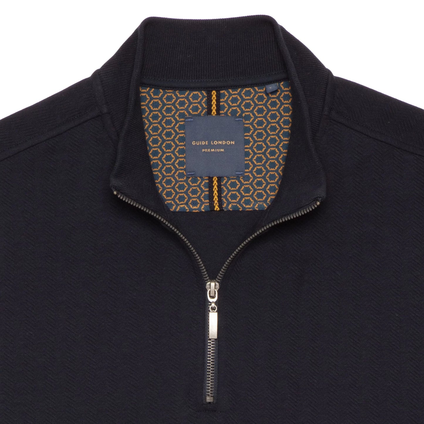 GUIDE London Half-Zip Cotton Blend Sweatshirt | Navy - SW1042