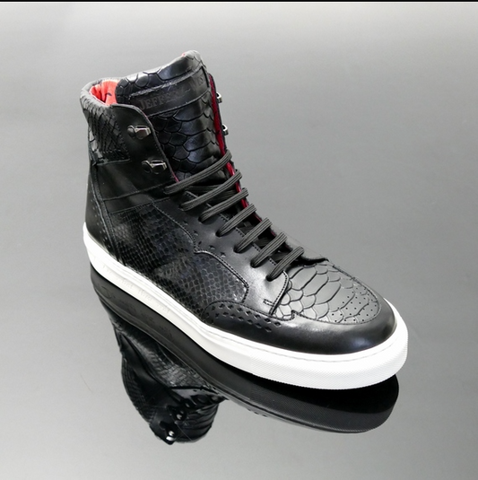 JEFFERY WEST APOLLO K610 'Shoom' Retro High Top Sneaker  | Cold Black