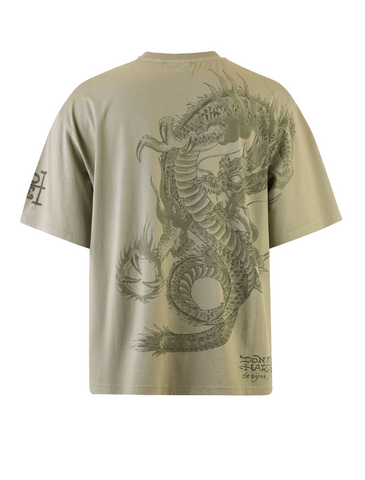 Ed Hardy Men's Mono dragon T-shirt EDG665 - GREEN
