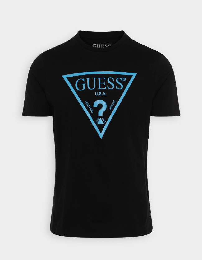 GUESS Reflective Logo Tee - M3GI44K9RM1 - JBLK | Black / Blue