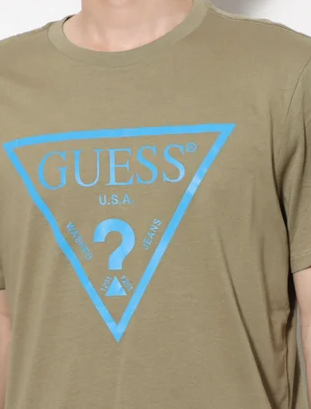 GUESS Reflective Logo Tee - M3GI44K9RM1 - G1ed | Kaki / Blue