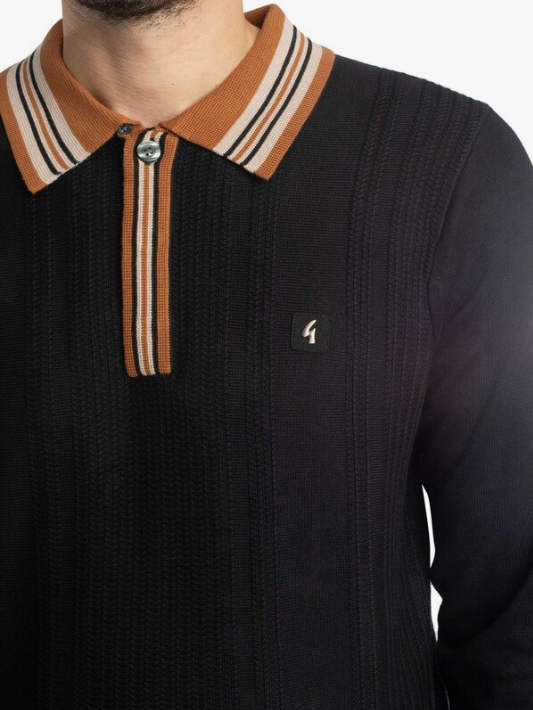 GABICCI Dean Long Sleeves Polo Shirt | Black - V53GM01