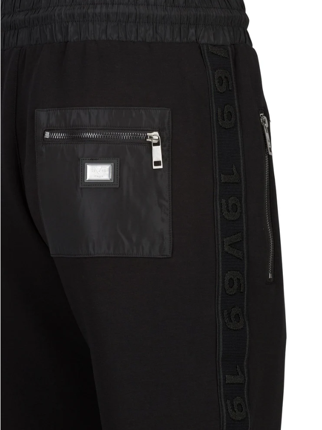 19V69 ITALIA by Versace- Pasuale Tape Sweat Pants | Black - W24MPAN19