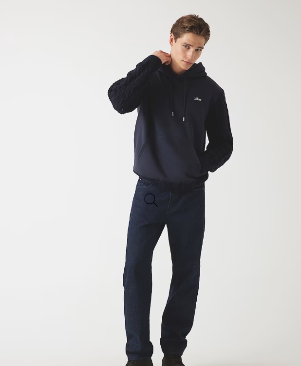 GUESS - Logo Jersey/Knit Hoodie | Navy - M5BQ15K0981-G7V2