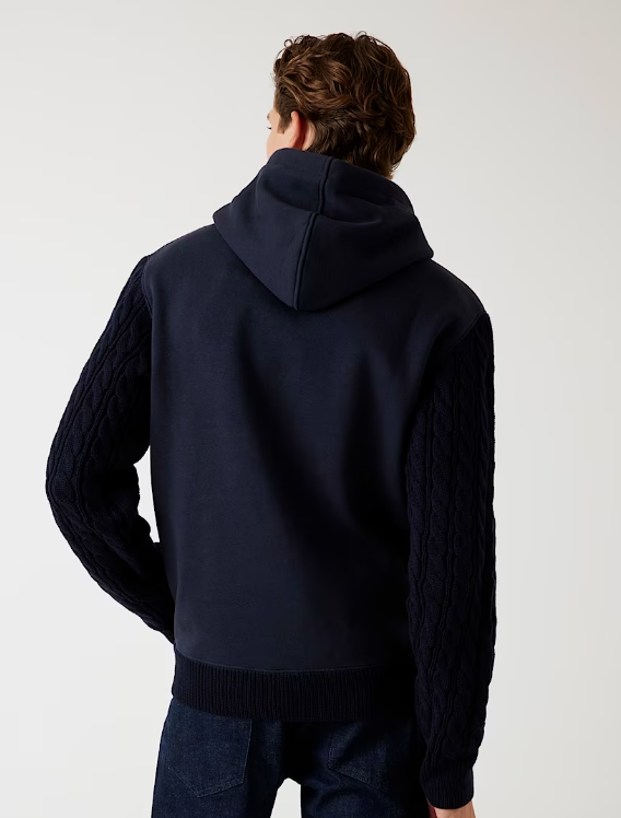 GUESS - Logo Jersey/Knit Hoodie | Navy - M5BQ15K0981-G7V2