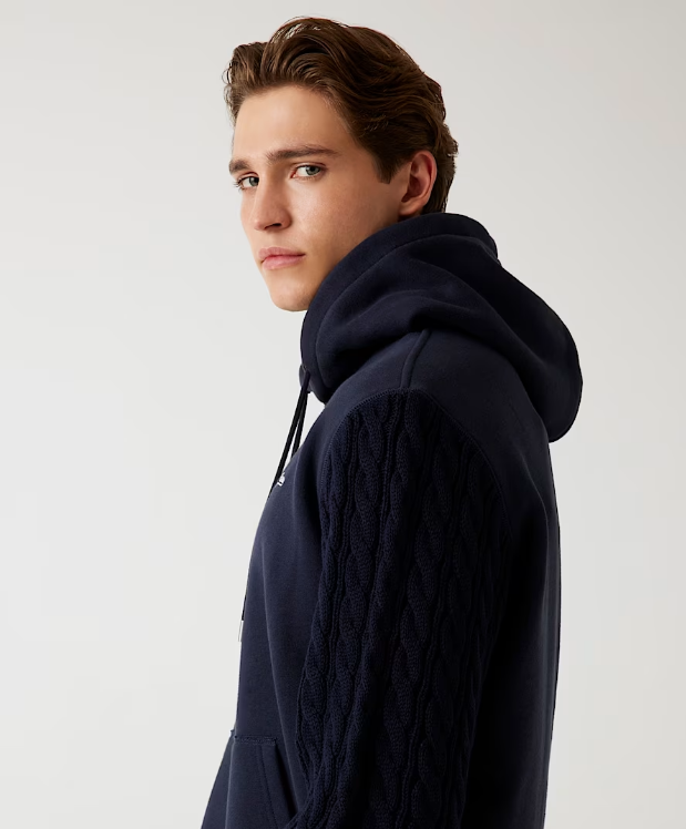 GUESS - Logo Jersey/Knit Hoodie | Navy - M5BQ15K0981-G7V2