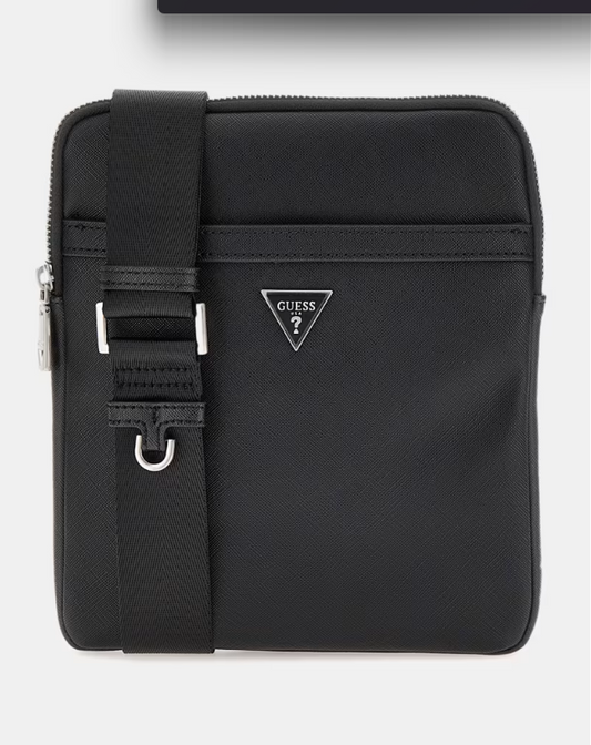 Certosa Saffiano Smart Crossbody Bag | Black - HMECSA P3123 BLA