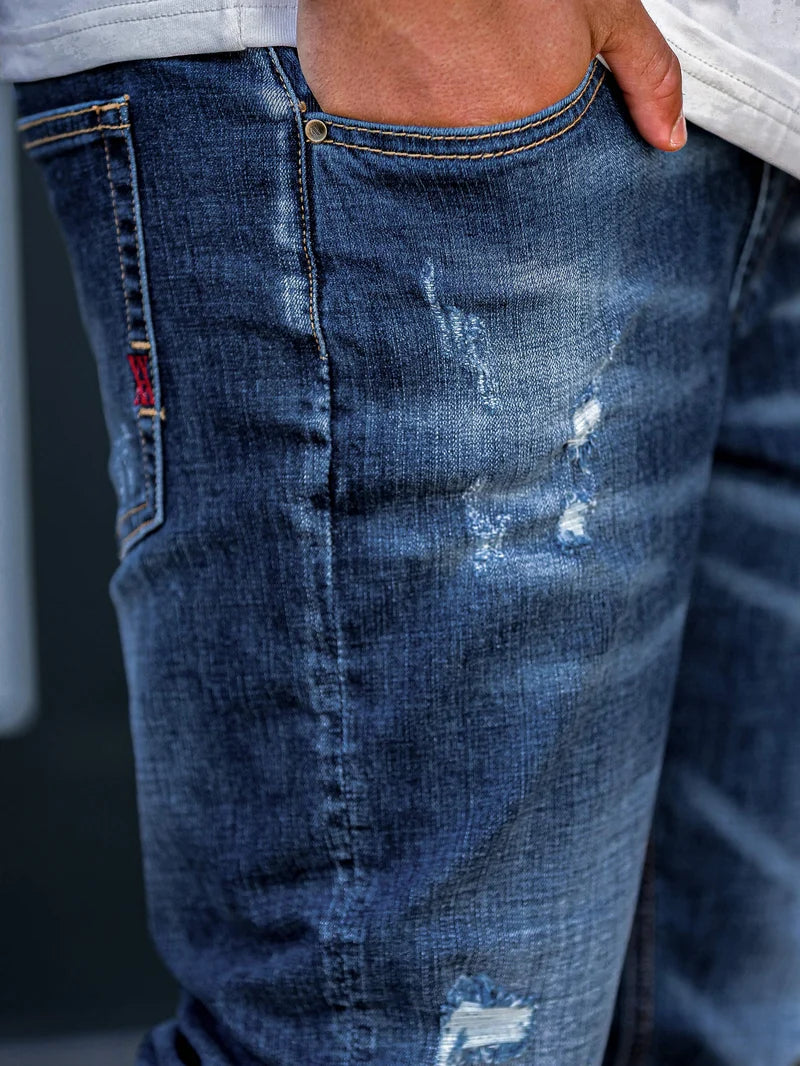 AVERE Torri Blue Wash Rip Repair Jeans - Blue (Vintage Wash)
