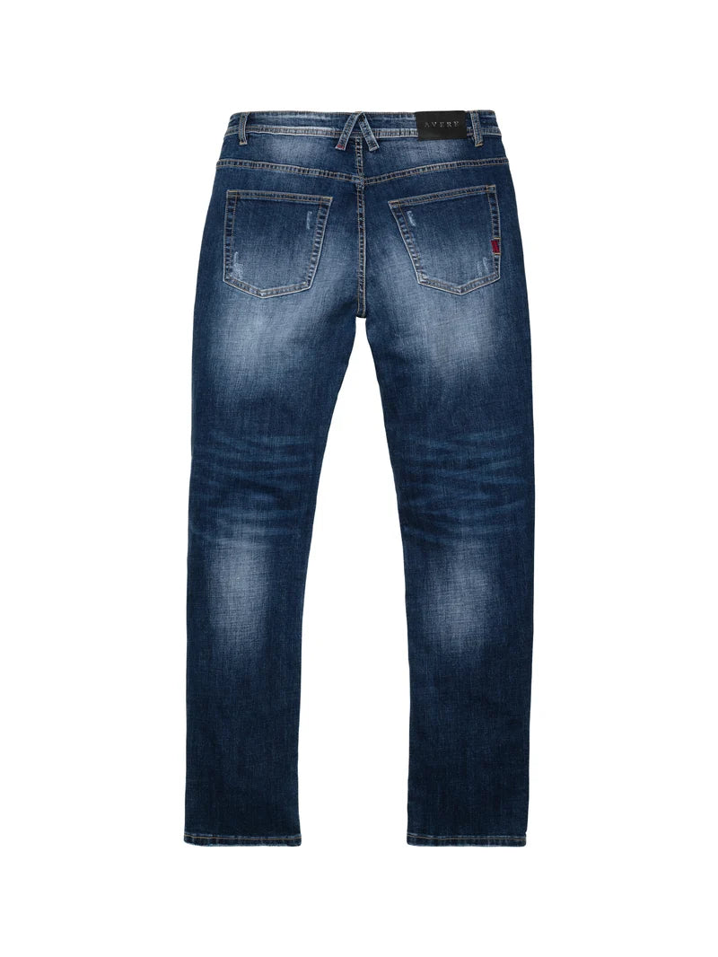 AVERE Torri Blue Wash Rip Repair Jeans - Blue (Vintage Wash)