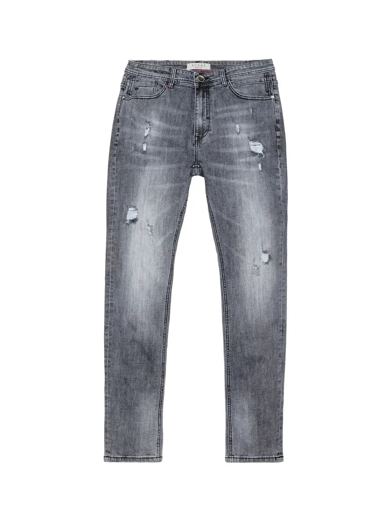 AVERE Torri Grey Wash Rip Repair Jeans - Grey (Vintage Wash)