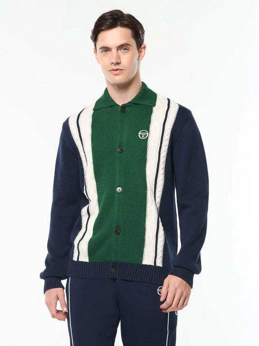 Sergio Tacchini - Bruni Knit Cardigan | Maritime Blue/Gardenia/Eden - STM21204-325