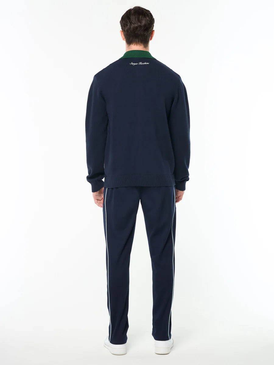 Sergio Tacchini - Bruni Knit Cardigan | Maritime Blue/Gardenia/Eden - STM21204-325
