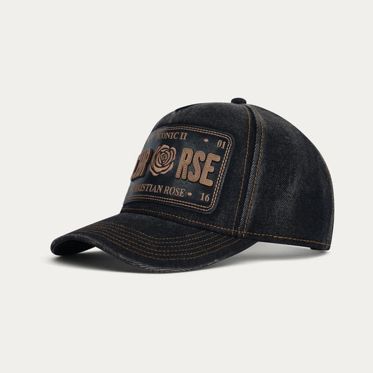 Christian Rose | Leather Iconic II Cap — Black / Brown (CR068BBRO)