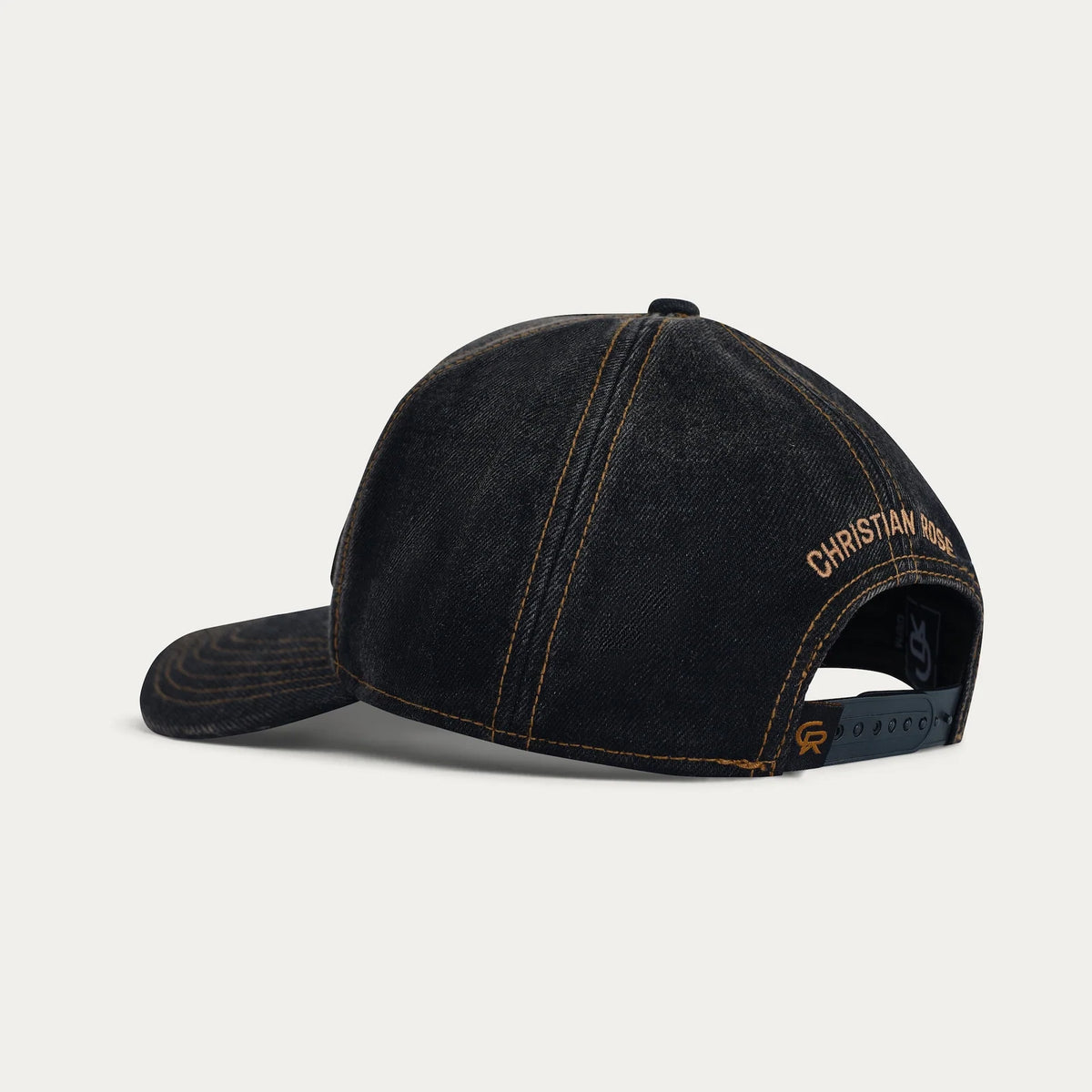 Christian Rose | Leather Iconic II Cap — Black / Brown (CR068BBRO)