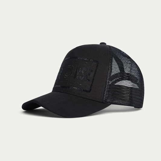 Christian Rose | Iconic II Rhinestone Trucker Cap — Black / Black (CR049BB)
