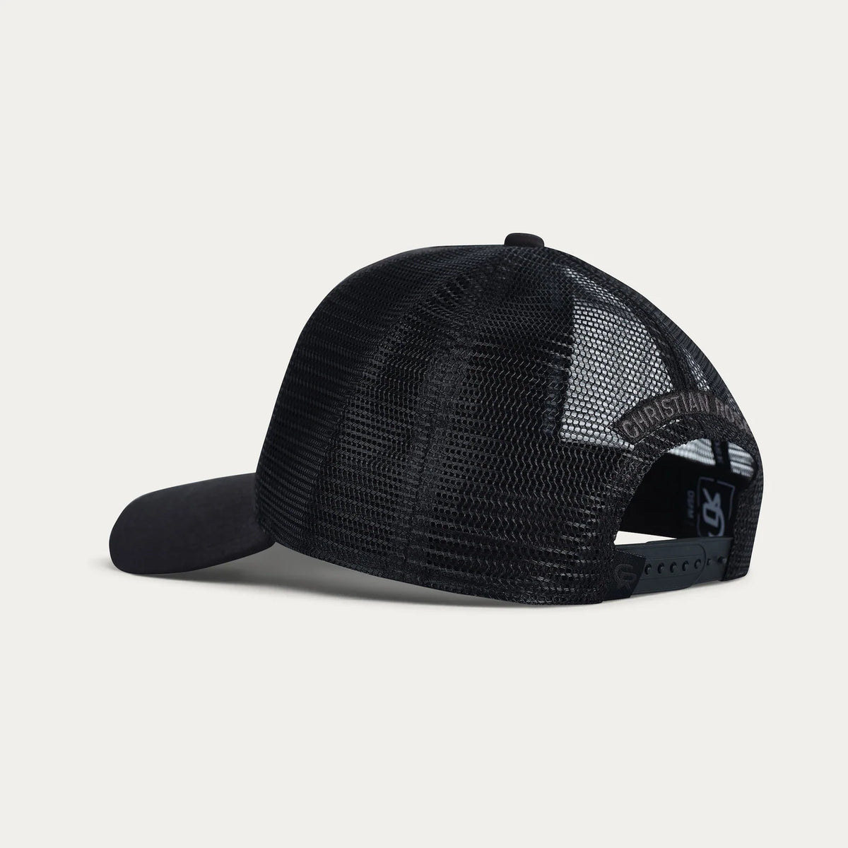 Christian Rose | Iconic II Rhinestone Trucker Cap — Black / Black (CR049BB)