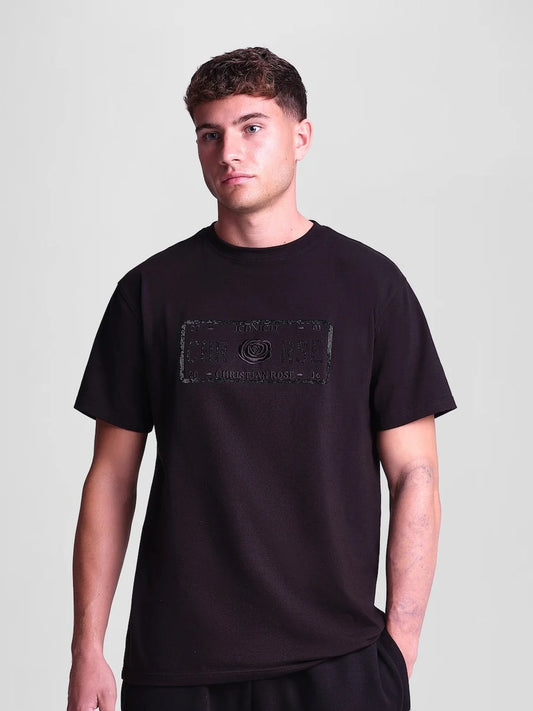 Christian Rose | Rhinestone T-Shirt — Black / Black (CR-006-BL)