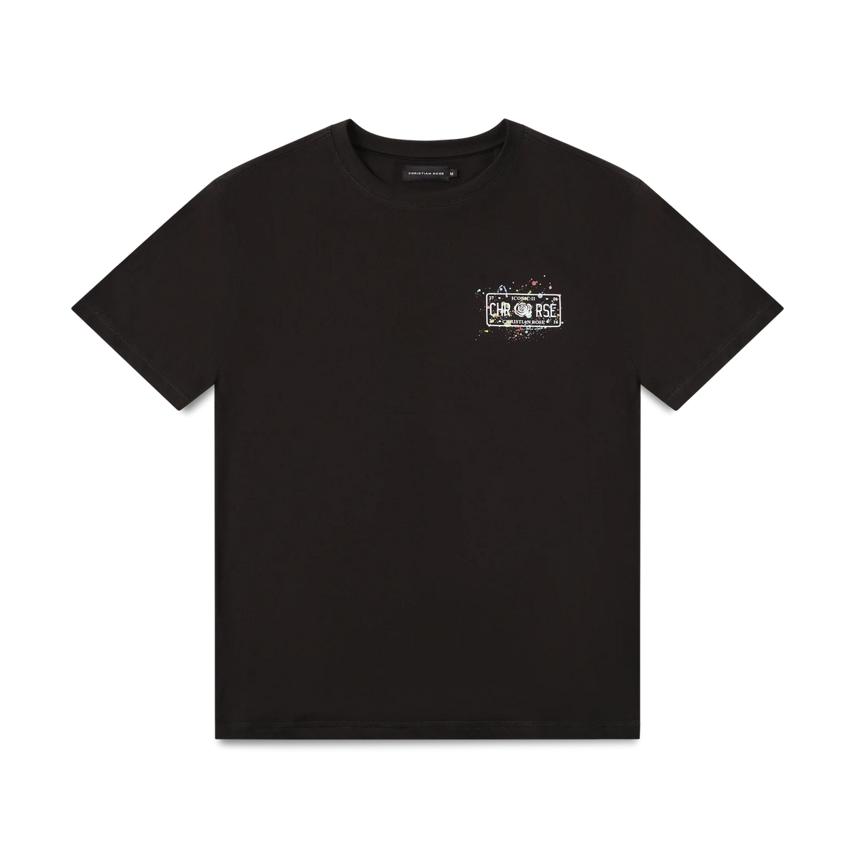 Christian Rose | Paint Splat T-Shirt — Black / White (CR-007-BL)