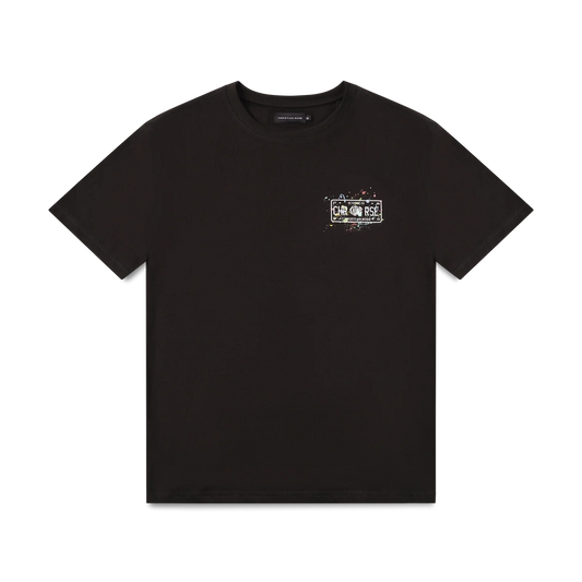 Christian Rose | Paint Splat T-Shirt — Black / White (CR-007-BL)