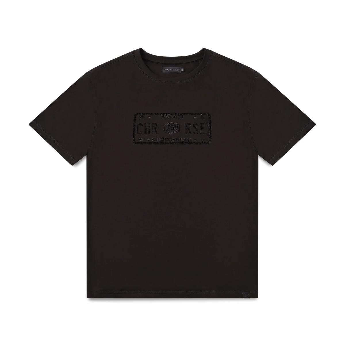 Christian Rose | Rhinestone T-Shirt — Black / Black (CR-006-BL)