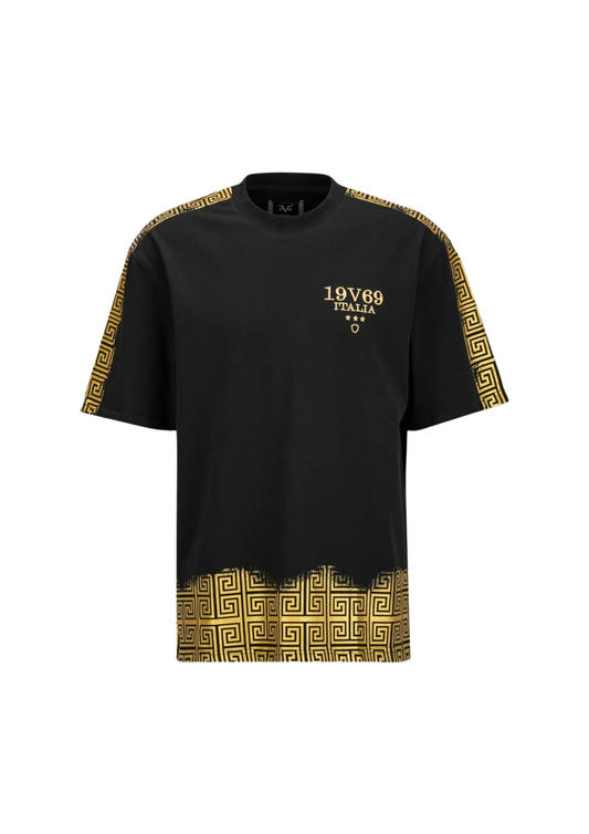 19V69 ITALIA by Versace- Tamaro T-Shirt | Black / Gold - W24MTEE20