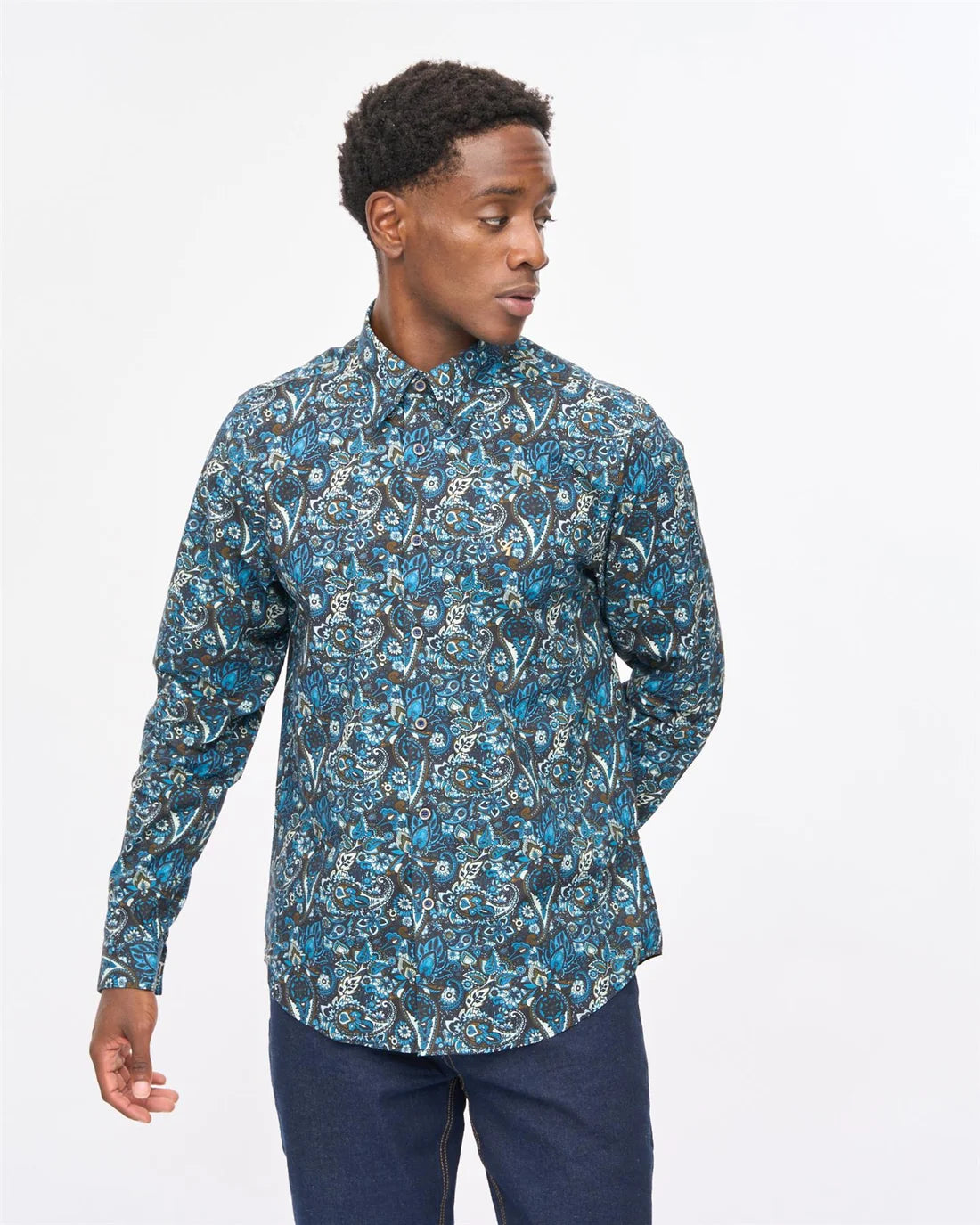 Gabicci Vintage Lachlan Long Sleeve Shirt - Black (V57GW08)