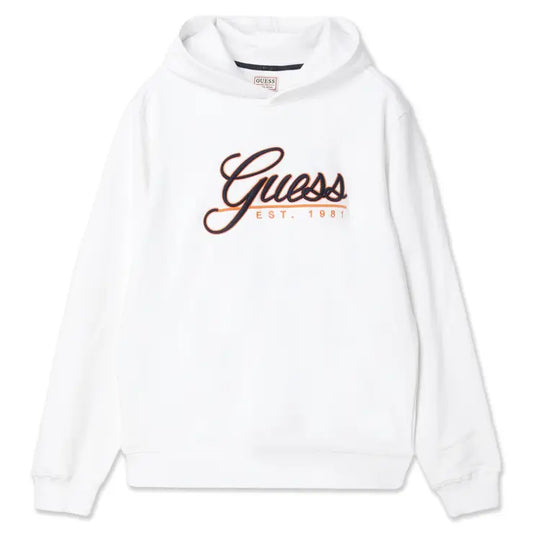 GUESS Logo Beau Hoodie Sweatshirt | White / Blue / Orange - M1RQ37K6ZS1 - H9C9