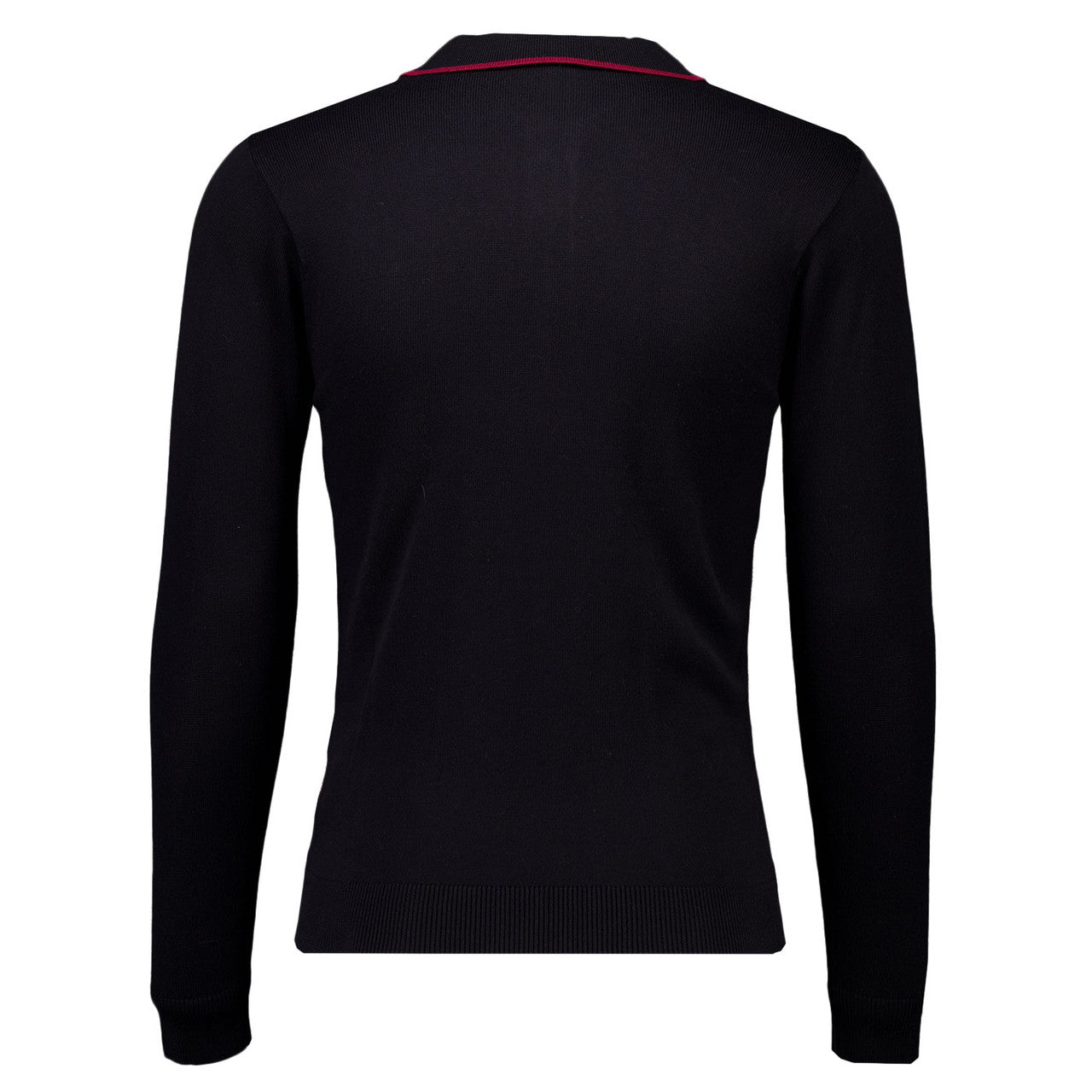 Gabicci Dante - Vintage Texture Stripe Knit Polo Long Sleeve | Black - V55GN04