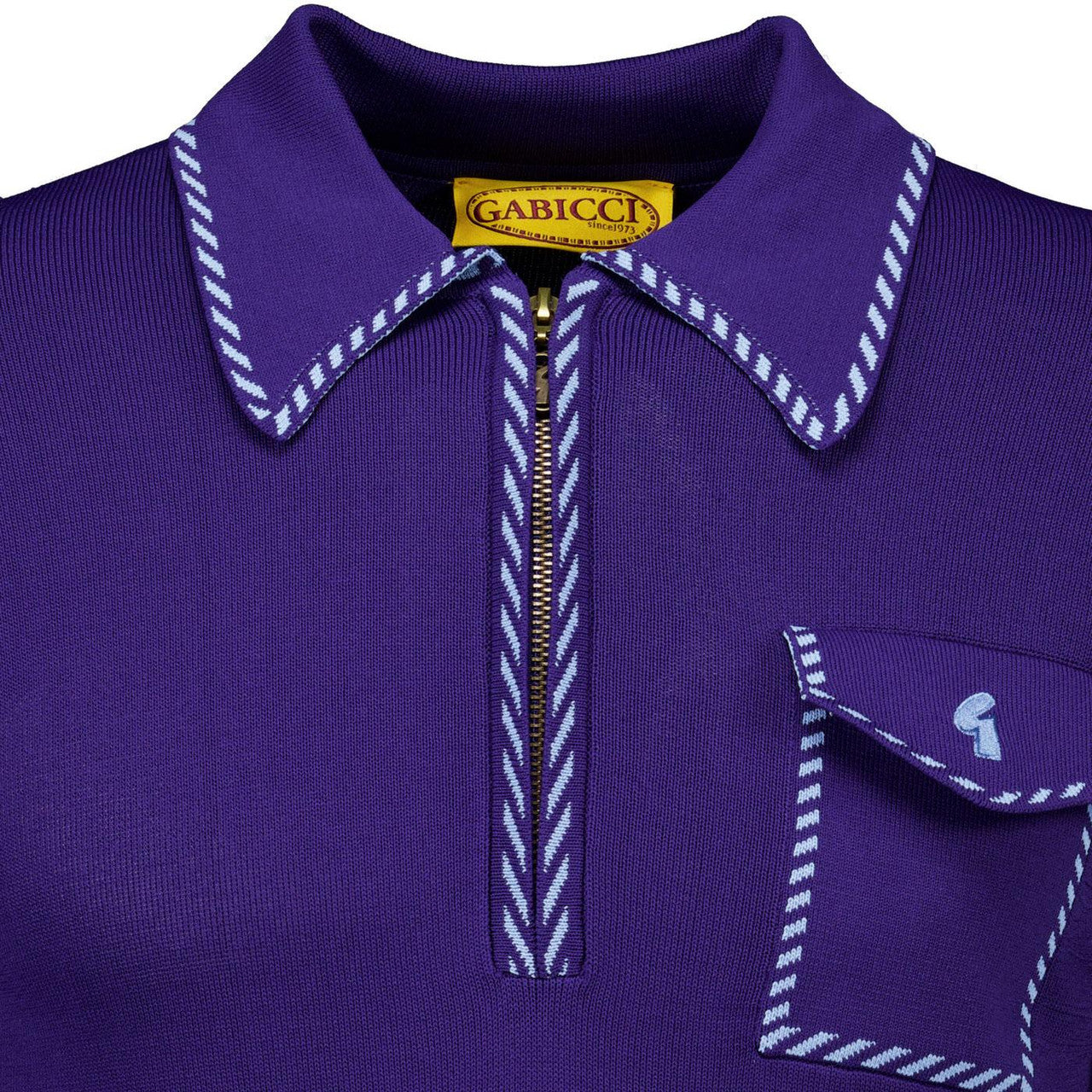 Gabicci Kiki - Archive Long Sleeve Knitted Polo | Atlantic - V55GM23