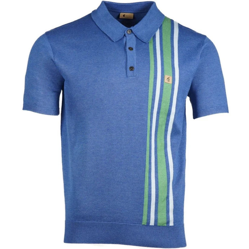GABICCI Knitted Polo Shirt - Soda / Sapphire - V54GM03