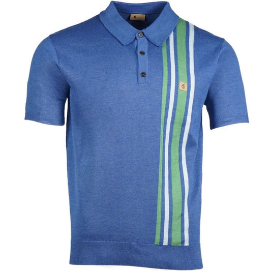GABICCI Knitted Polo Shirt - Soda / Sapphire - V54GM03