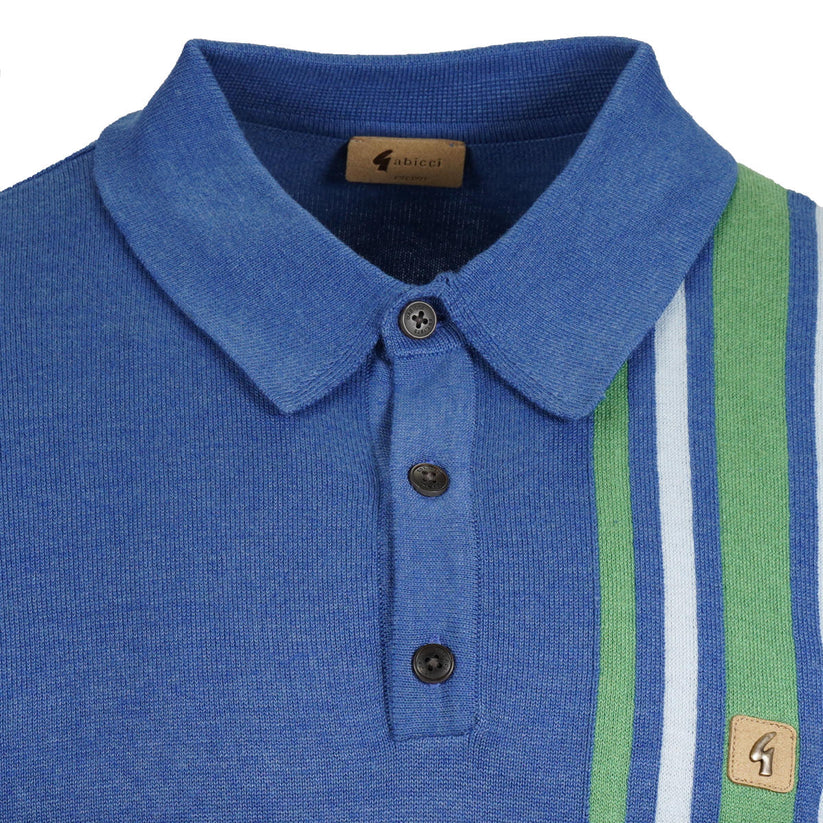 GABICCI Knitted Polo Shirt - Soda / Sapphire - V54GM03