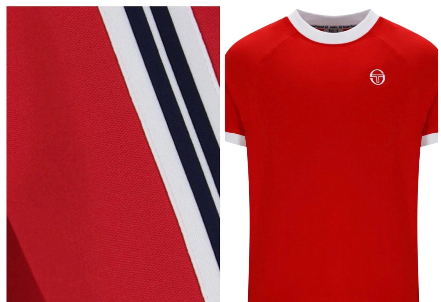 Sergio Tacchini Pino Ringer T-shirt | Adrenaline Rush/White - STM12264-606