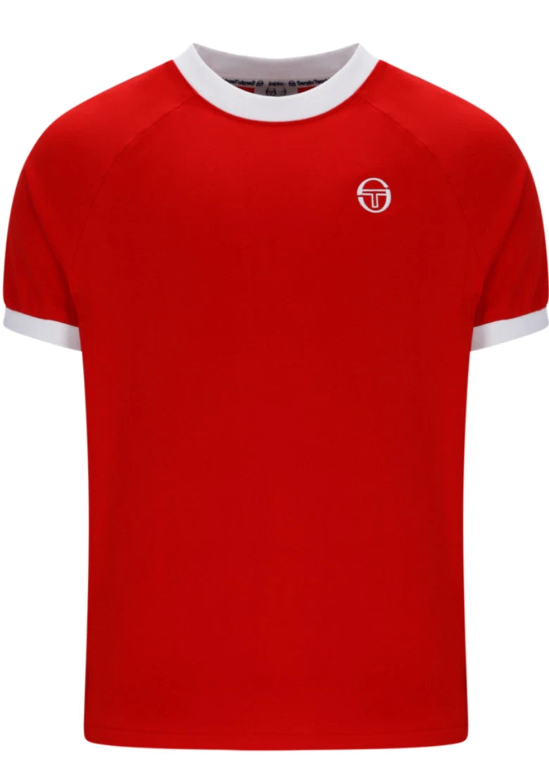 Sergio Tacchini Pino Ringer T-shirt | Adrenaline Rush/White - STM12264-606