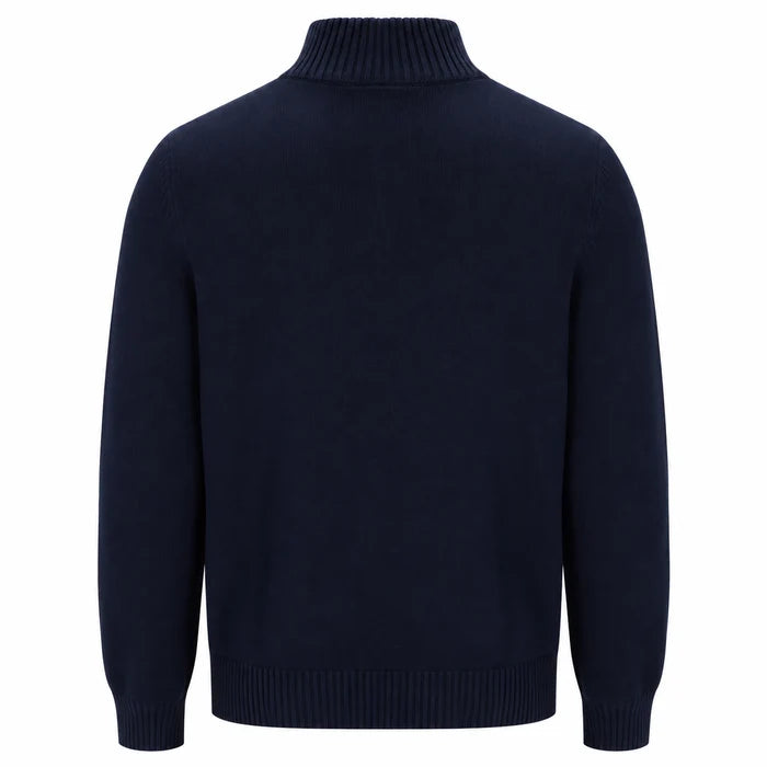Sergio Tacchini New Dallas 1/4 Zip Knitted Jumper - Maritime Blue / Peyote (STM21392-563)