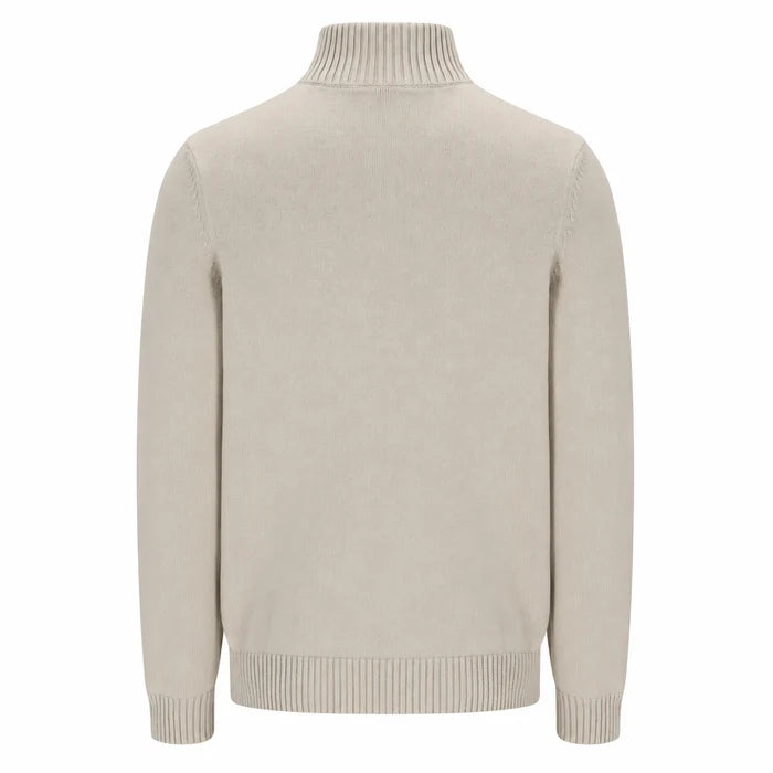 Sergio Tacchini New Dallas 1/4 Zip Knitted Jumper - Peyote / Maritime Blue (STM21392-573)