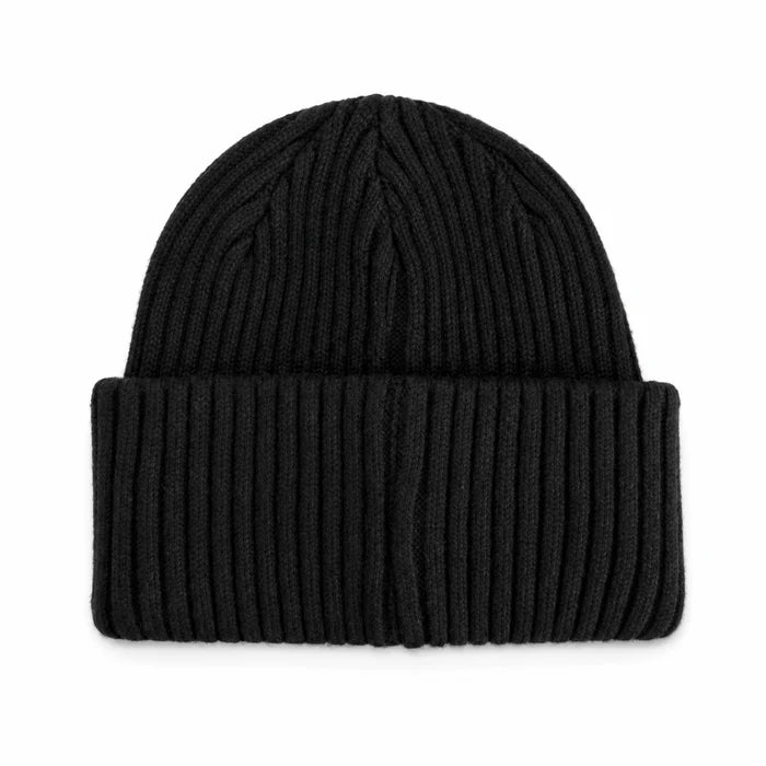Sergio Tacchini Seppi Ribbed Turn Up Beanie Hat - Black / Old Gold (STM21263-905)