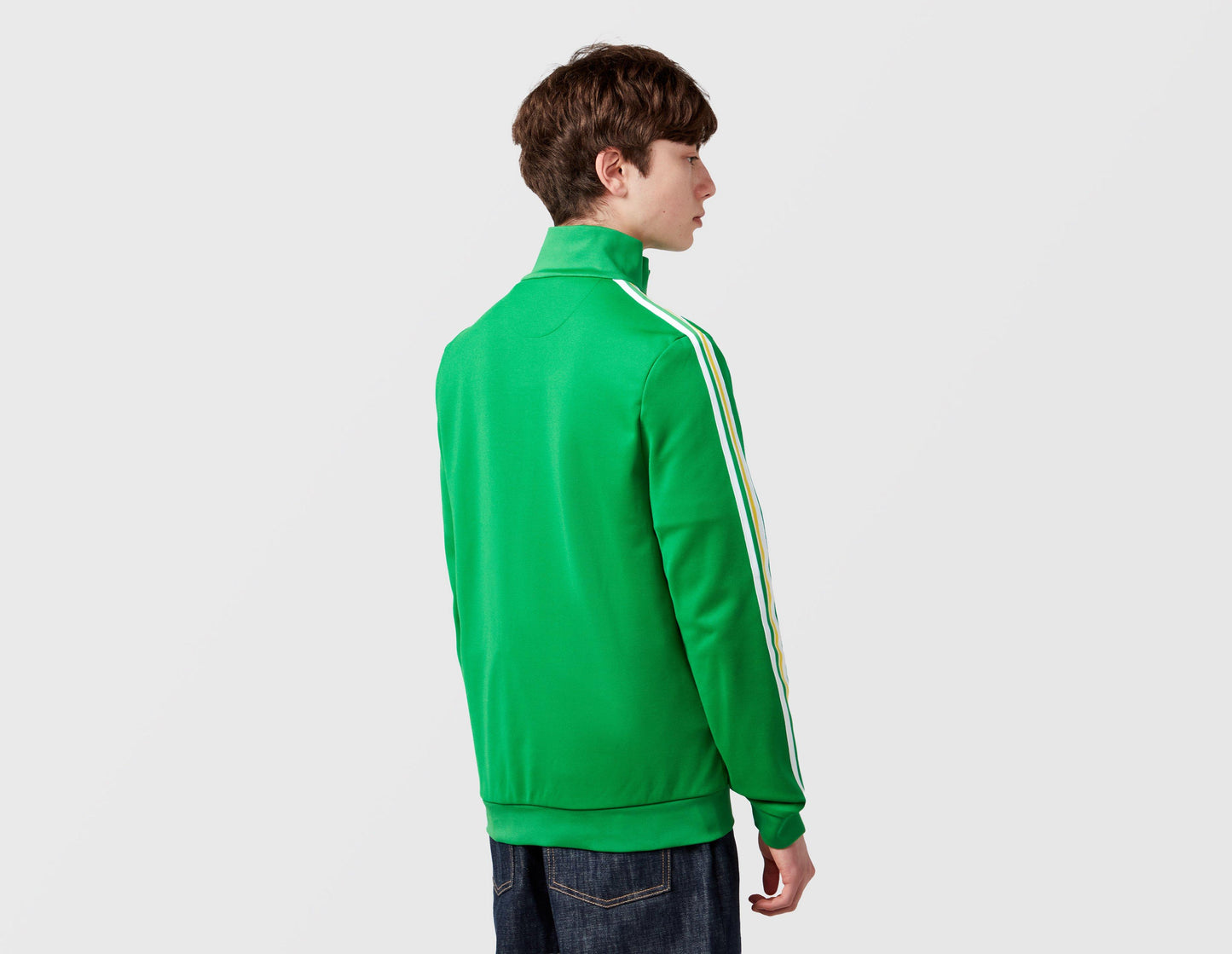 Clique Sergio Tacchini Franco track top in fern green and white, featuring sporty design and zip-up front.