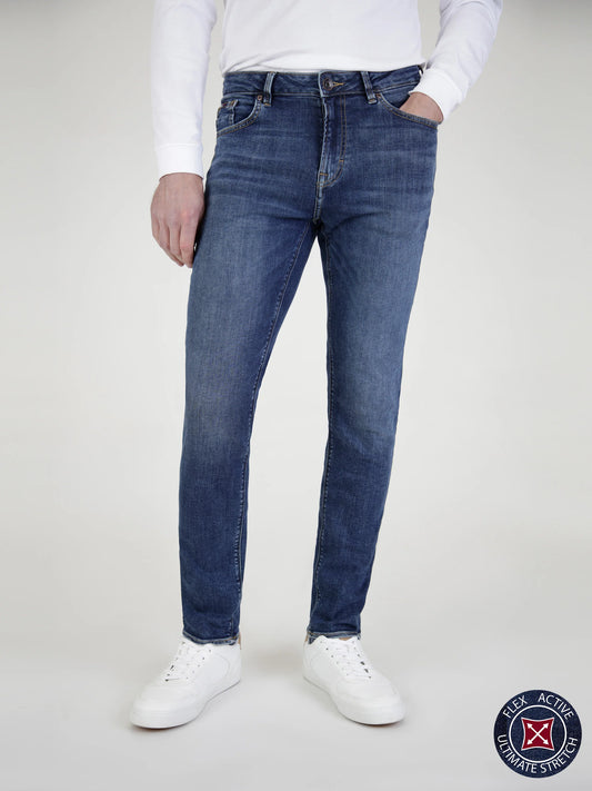 MISH MASH Tapered Fit - Flex Active Mid Denim Jean / Mid Blue - 1984FLACTmid