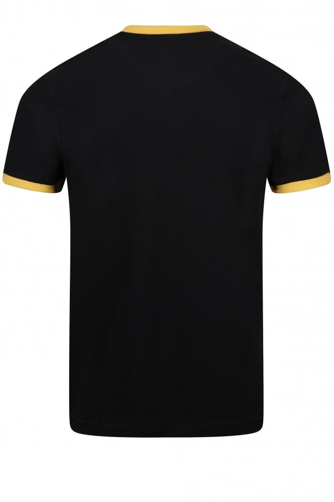 TROJAN Round Neck Logo T-Shirt / Rasta Black- TC-1014